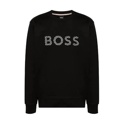 HUGO BOSS Logo Crewneck Sweatshirt Black Long Sleeve. 50521117-001