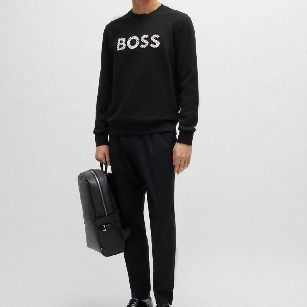 Purchase HUGO BOSS  Logo Crewneck Sweatshirt Black Long Sleeve. 50521117-001