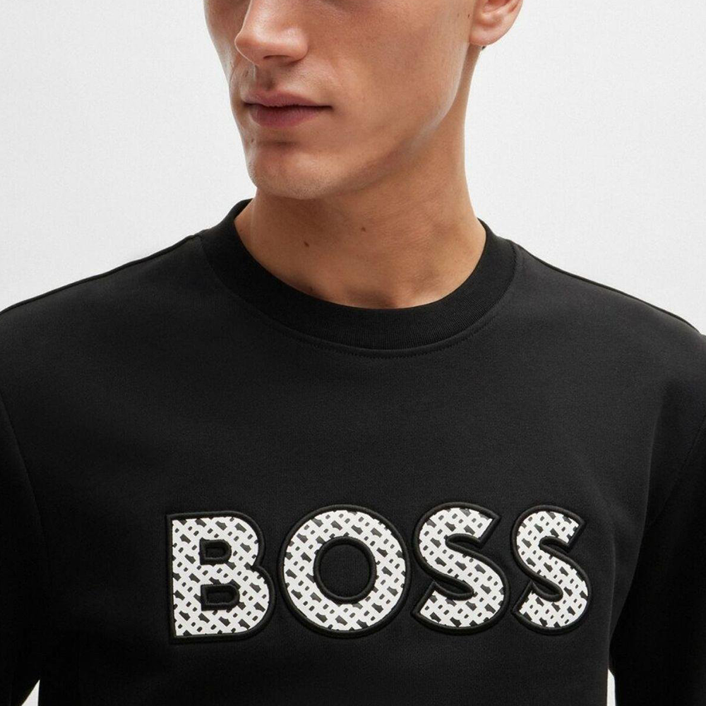 Details for HUGO BOSS  Logo Crewneck Sweatshirt Black Long Sleeve. 50521117-001