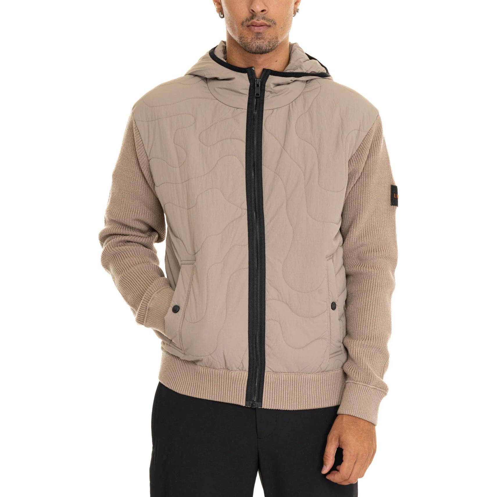 HUGO BOSS  Logo Print Zip-Up Hoodie Jacket in Light Brown. 50516886-246 圖 3