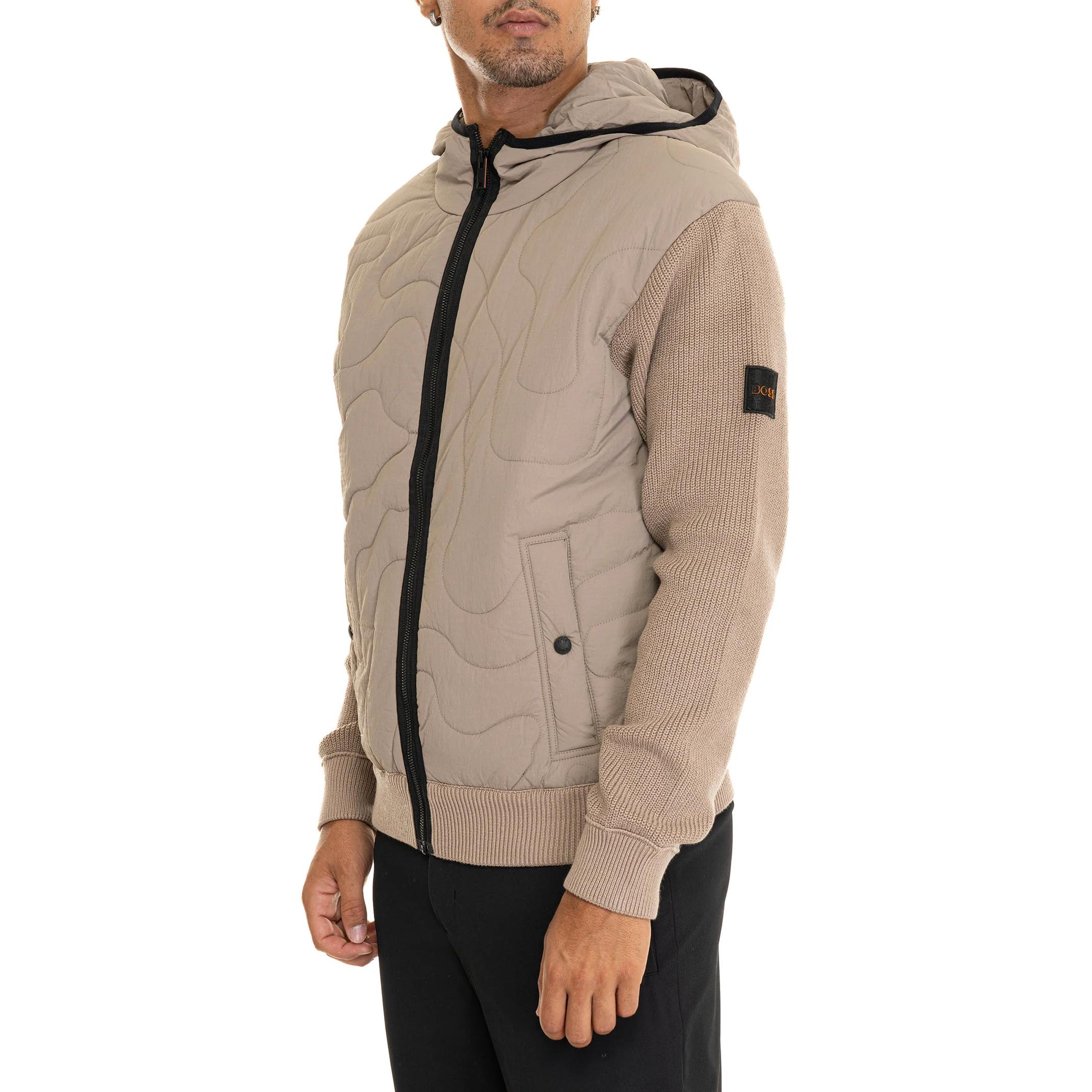 HUGO BOSS  Logo Print Zip-Up Hoodie Jacket in Light Brown. 50516886-246 圖 5