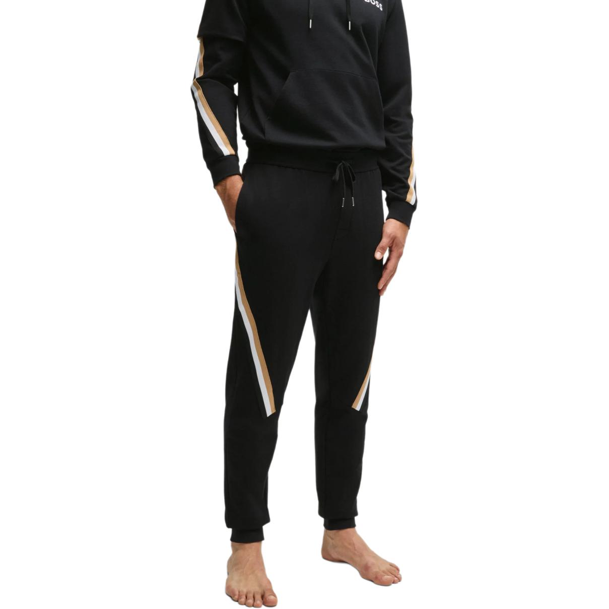 Purchase HUGO BOSS  Logo Striped Knit Jogger Sweatpants Black. 50521877-001