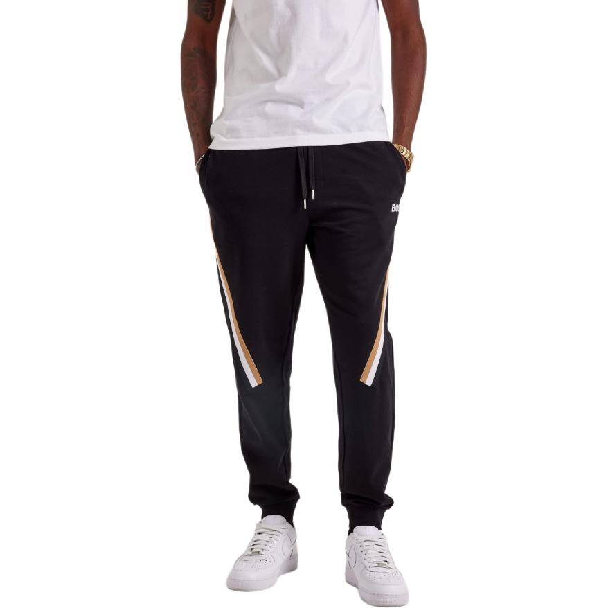 Details for HUGO BOSS  Logo Striped Knit Jogger Sweatpants Black. 50521877-001