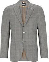HUGO BOSS Loose Fit Plaid Blazer Single-Breasted in Dark Grey. 50485716-001 HUGO BOSS Loose Fit Plaid Blazer Single-Breasted in Dark Grey. 50485716-001