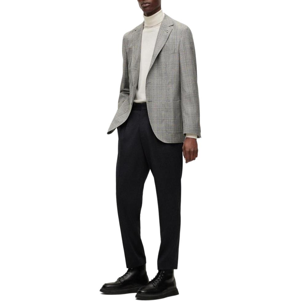 HUGO BOSS  Loose Fit Plaid Blazer Single-Breasted in Dark Grey. 50485716-001 圖 3