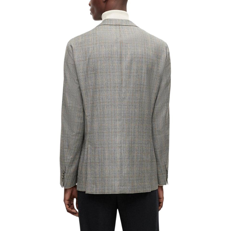 HUGO BOSS  Loose Fit Plaid Blazer Single-Breasted in Dark Grey. 50485716-001 圖 4