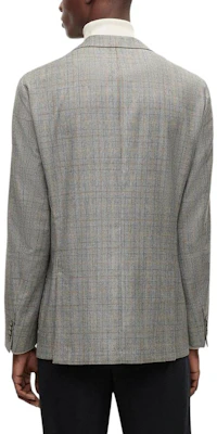 HUGO BOSS Blazer Loose Fit Kotak-Kotak Single-Breasted Abu-Abu Gelap. 50485716-001 Shop HUGO BOSS Blazer Loose Fit Kotak-Kotak Single-Breasted Abu-Abu Gelap. 50485716-001