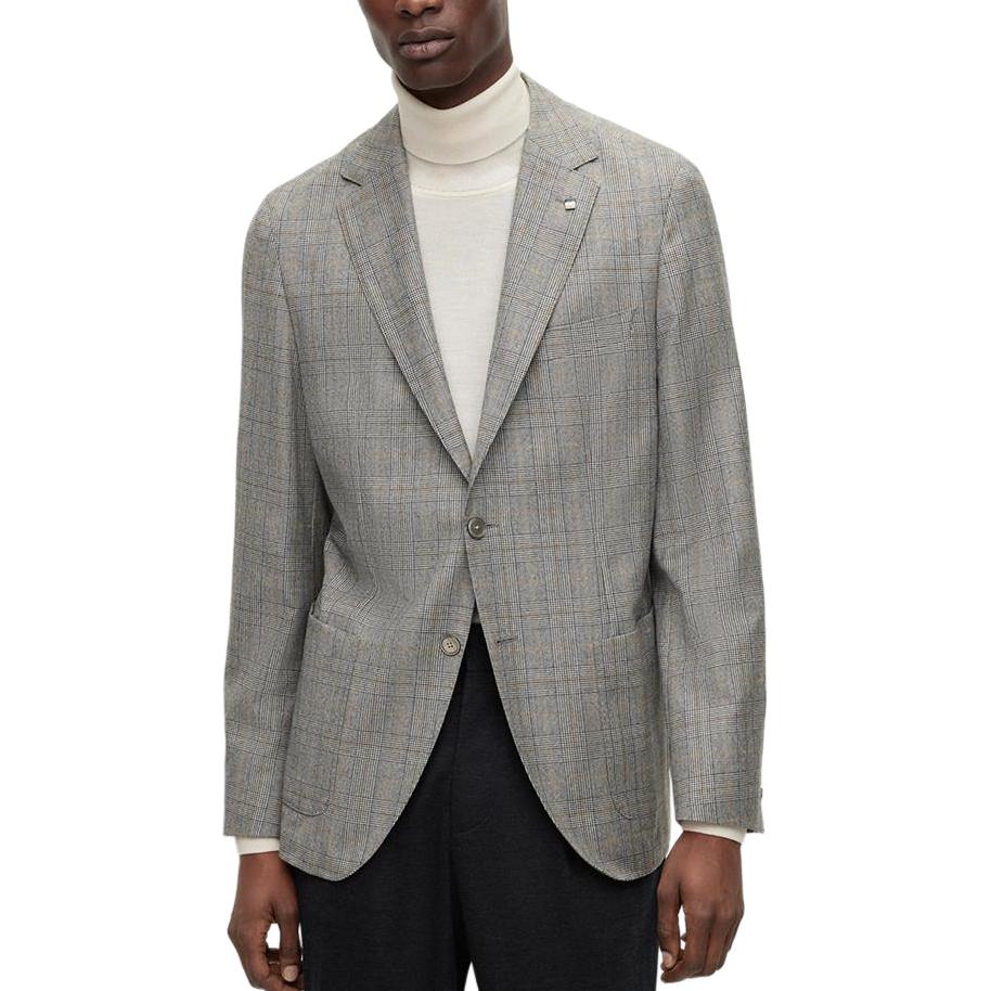 HUGO BOSS  Loose Fit Plaid Blazer Single-Breasted in Dark Grey. 50485716-001 圖 5