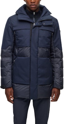 HUGO BOSS 混合材質可拆帽羽絨外套 - 海軍藍 50501608-402 Lookbook HUGO BOSS 混合材質可拆帽羽絨外套 - 海軍藍 50501608-402