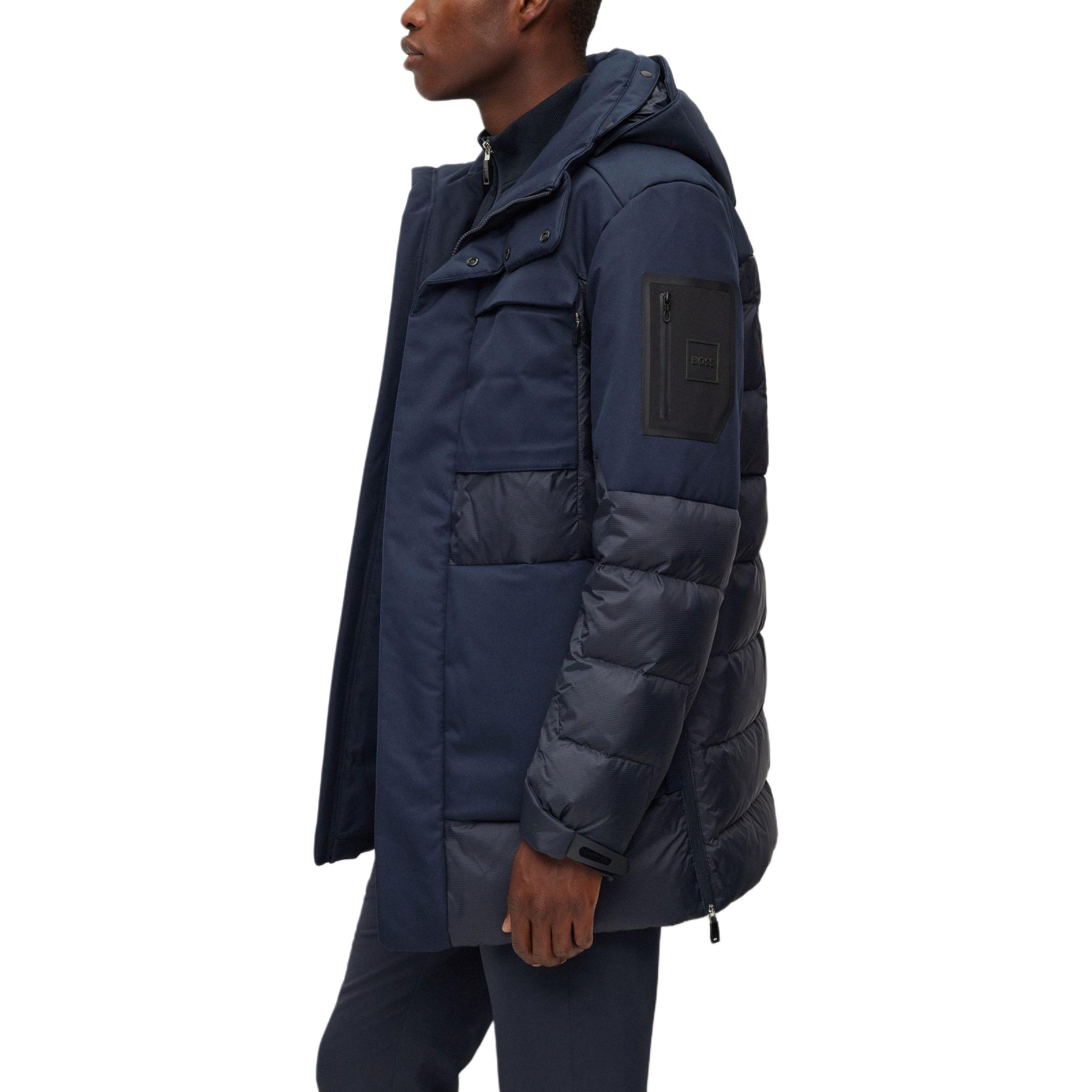 Purchase HUGO BOSS 混合材質可拆帽羽絨外套 - 海軍藍 50501608-402