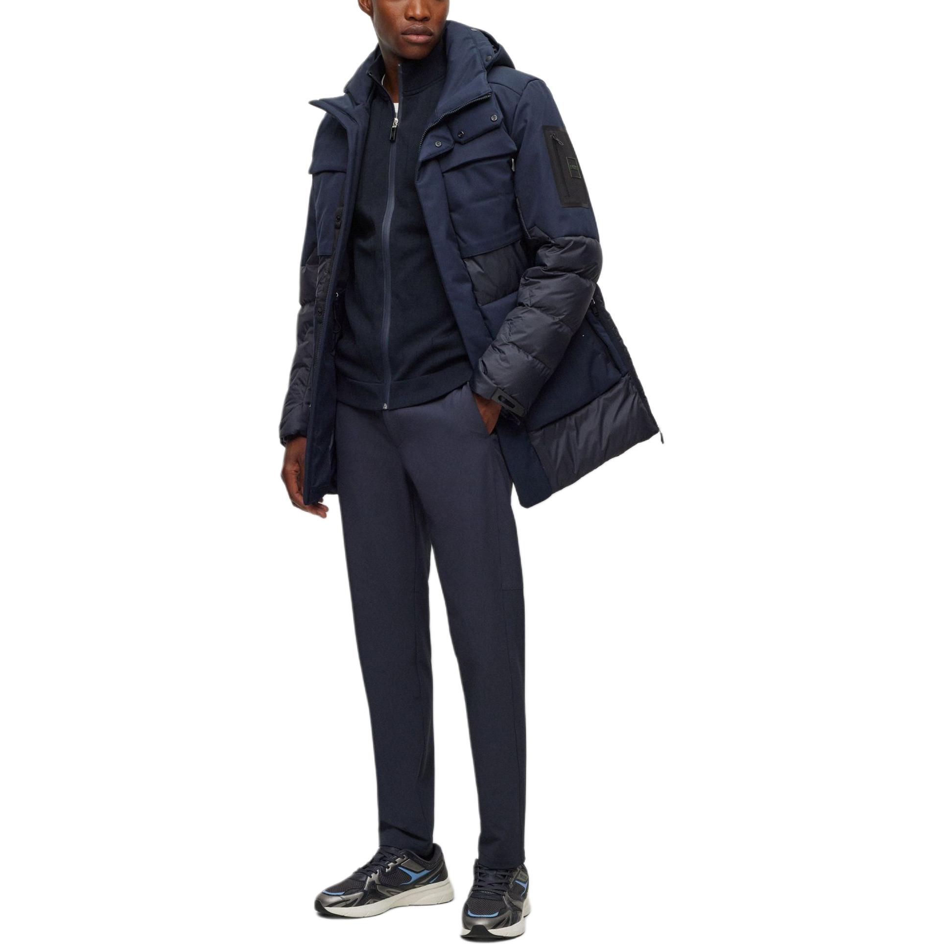 Details for HUGO BOSS 混合材質可拆帽羽絨外套 - 海軍藍 50501608-402