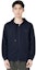 Shop HUGO BOSS Navy Blue Plain Embroidered Logo Zip-Up Hoodie. 50480684-406