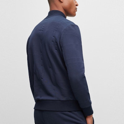 HUGO BOSS Chaqueta Azul Marino con Cremallera Completa y Letras Impresas. 50493812-402 Shop HUGO BOSS Chaqueta Azul Marino con Cremallera Completa y Letras Impresas. 50493812-402