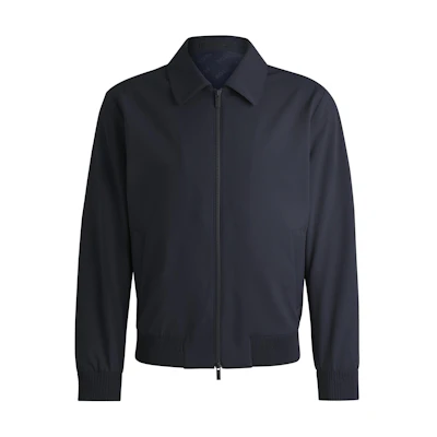 HUGO BOSS Navy Blue Zip-Up Long Sleeve Jacket 50521577-404