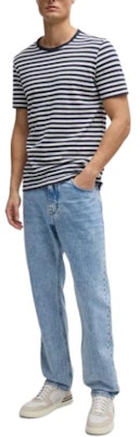 HUGO BOSS 海軍藍橫條紋棉麻圓領T恤 50513401-404 Lookbook HUGO BOSS 海軍藍橫條紋棉麻圓領T恤 50513401-404