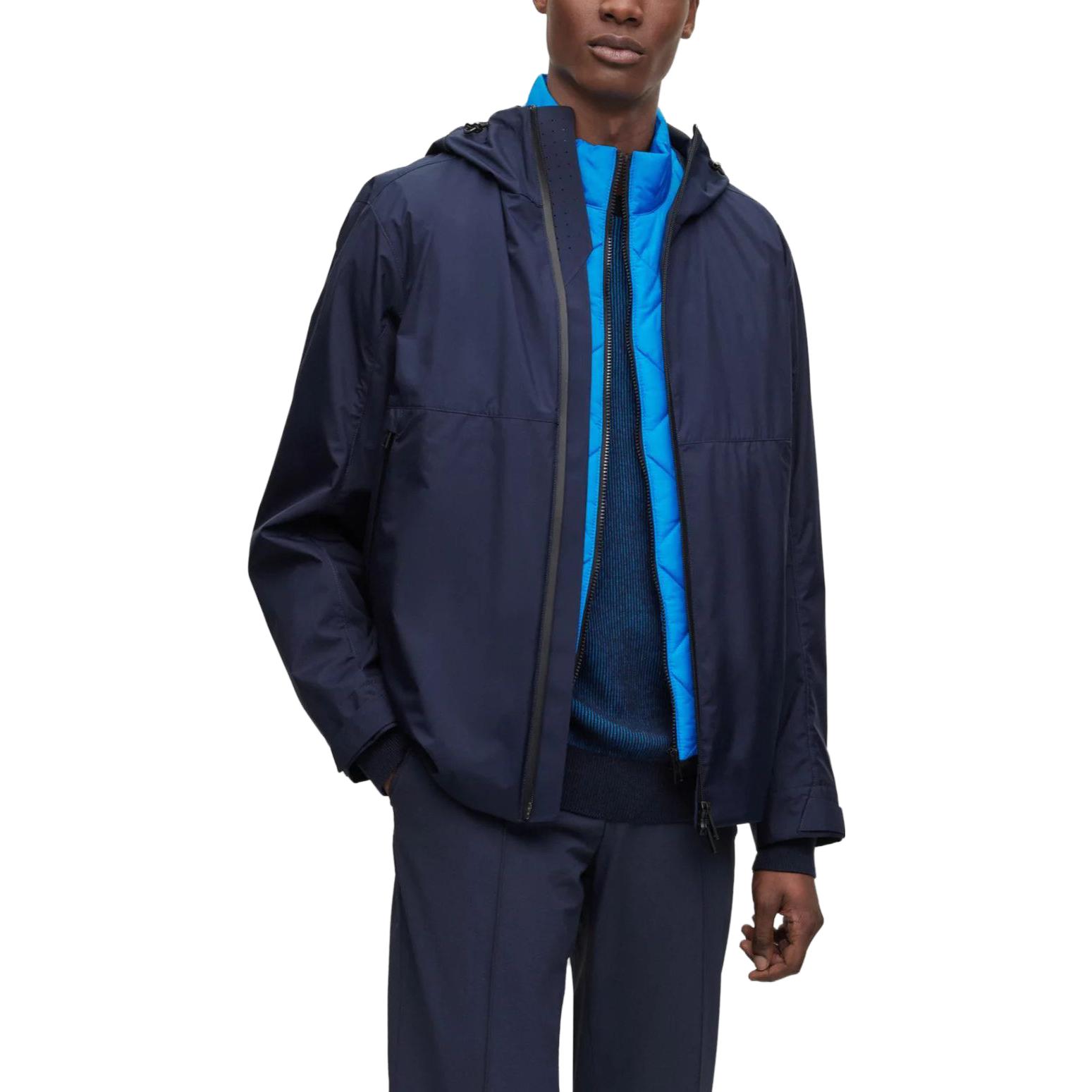 HUGO BOSS  Navy Long Sleeve Zipper Jacket with Solid Stitch Design 50493647-404 圖 7