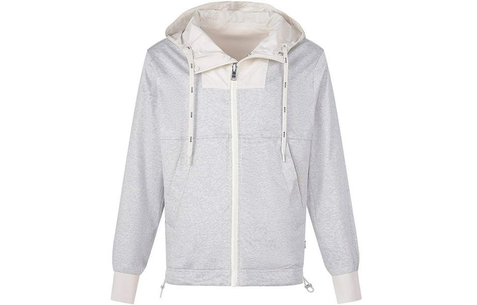 HUGO BOSS  Off-White Colorblock Hooded Zip Jacket with Drawstrings. 50471726-131 圖 4