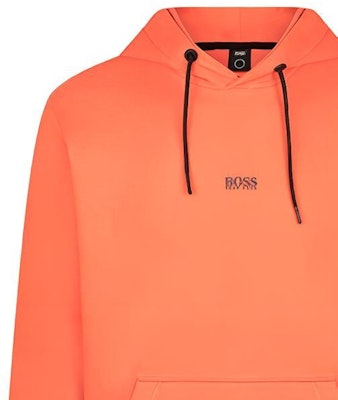 HUGO BOSS Pullover Hoodie with Logo Graphic in Orange 50459464-646 Details for HUGO BOSS Pullover Hoodie with Logo Graphic in Orange 50459464-646