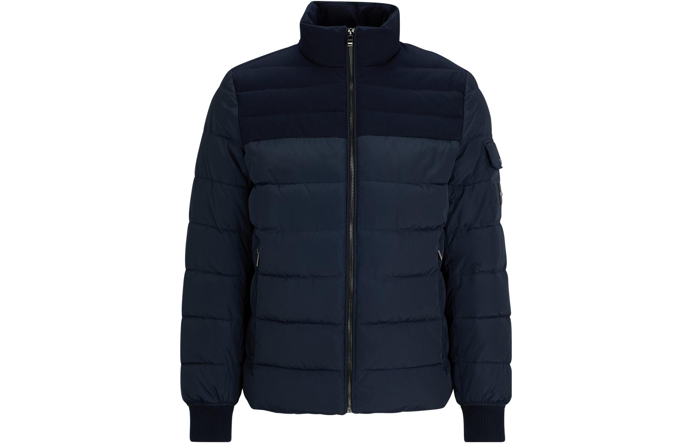 HUGO BOSS  Quilted Zip-Up Stand Collar Jacket in Navy 50499796-404 圖 2