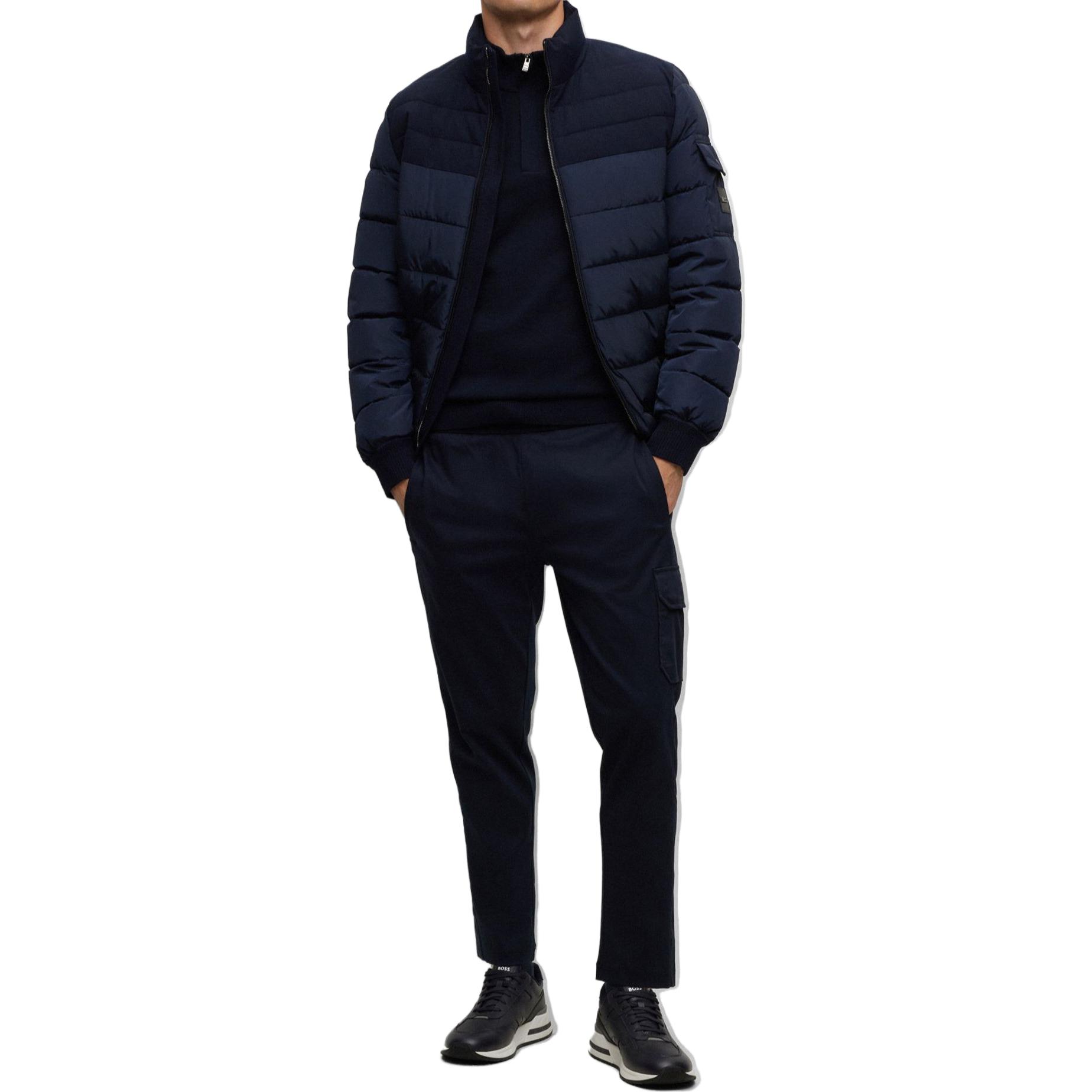 HUGO BOSS  Quilted Zip-Up Stand Collar Jacket in Navy 50499796-404 圖 3