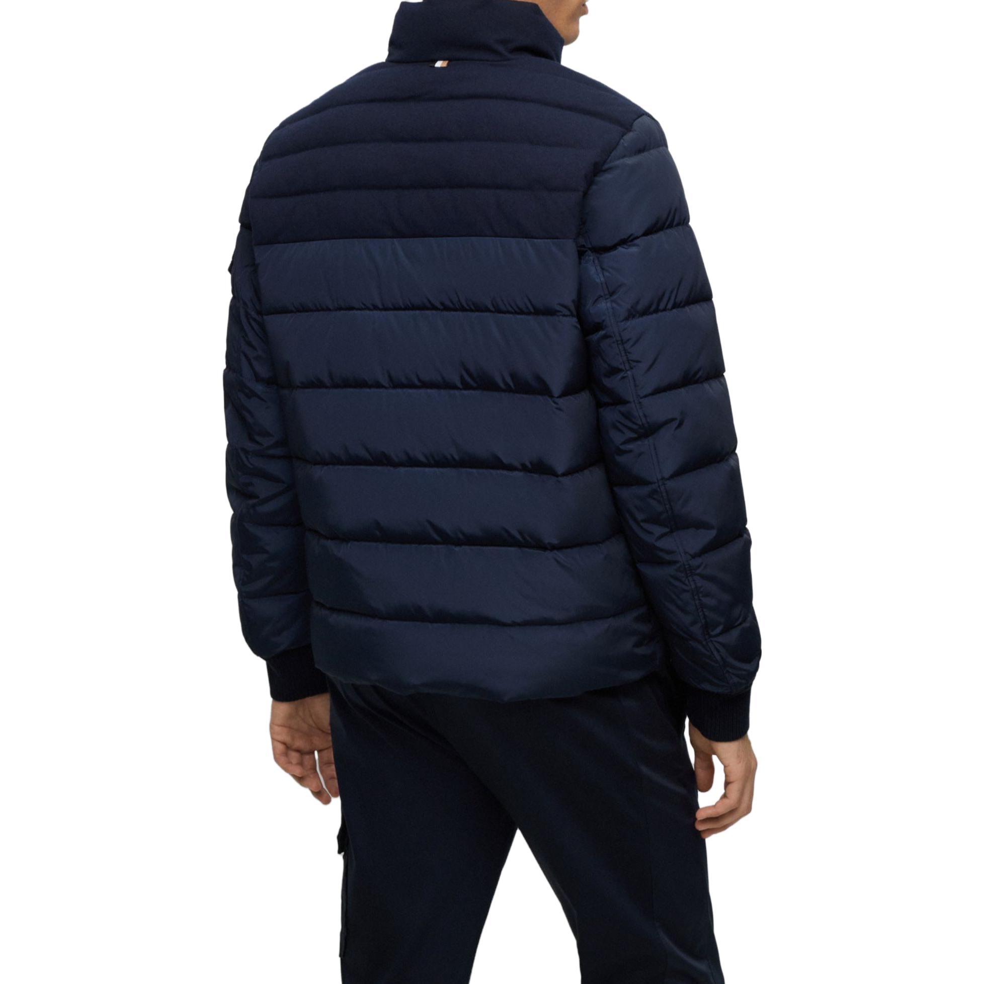 HUGO BOSS  Quilted Zip-Up Stand Collar Jacket in Navy 50499796-404 圖 4