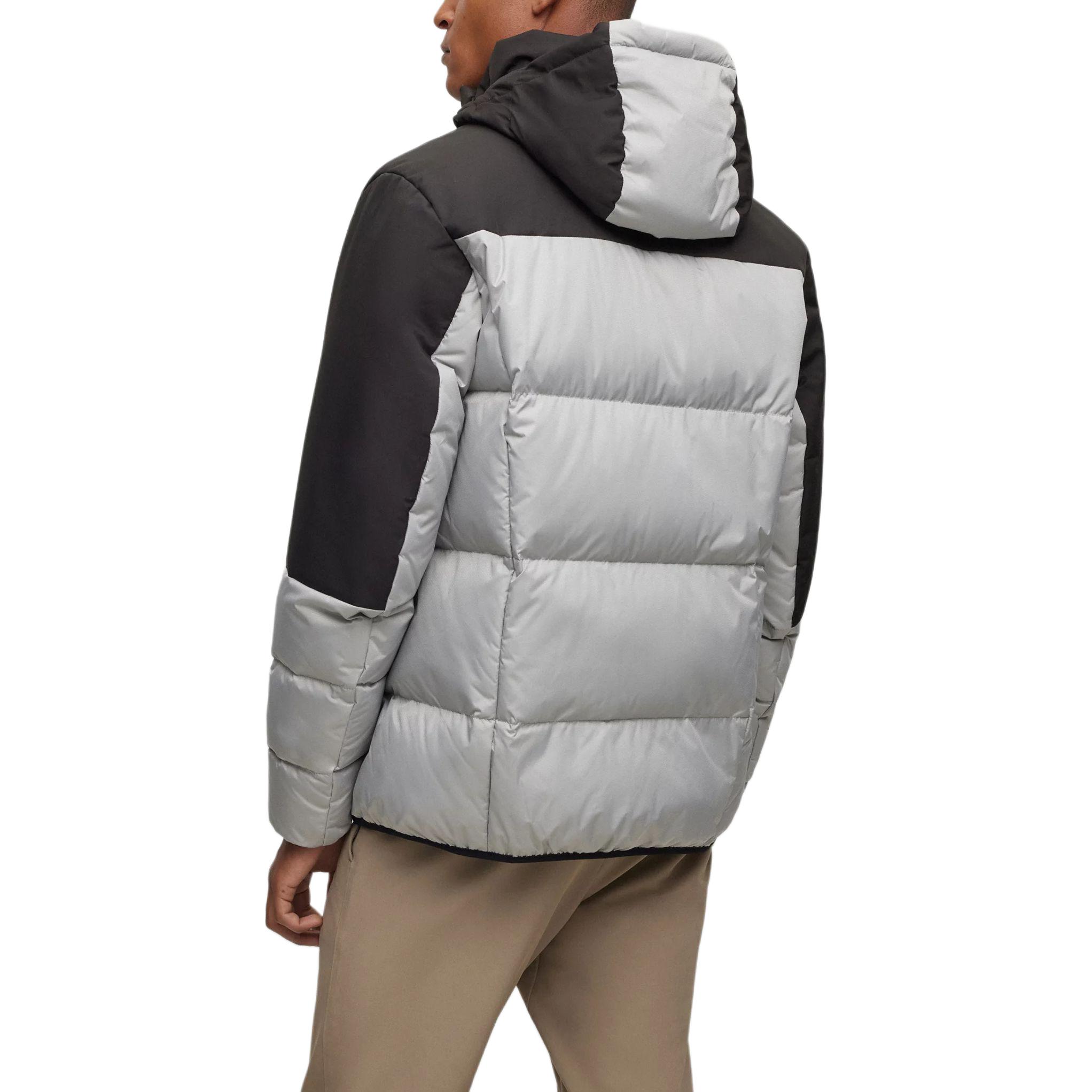 Lookbook HUGO BOSS Jaket Down Tahan Air Regular-Fit dengan Logo - Kelabu. 50497558-063