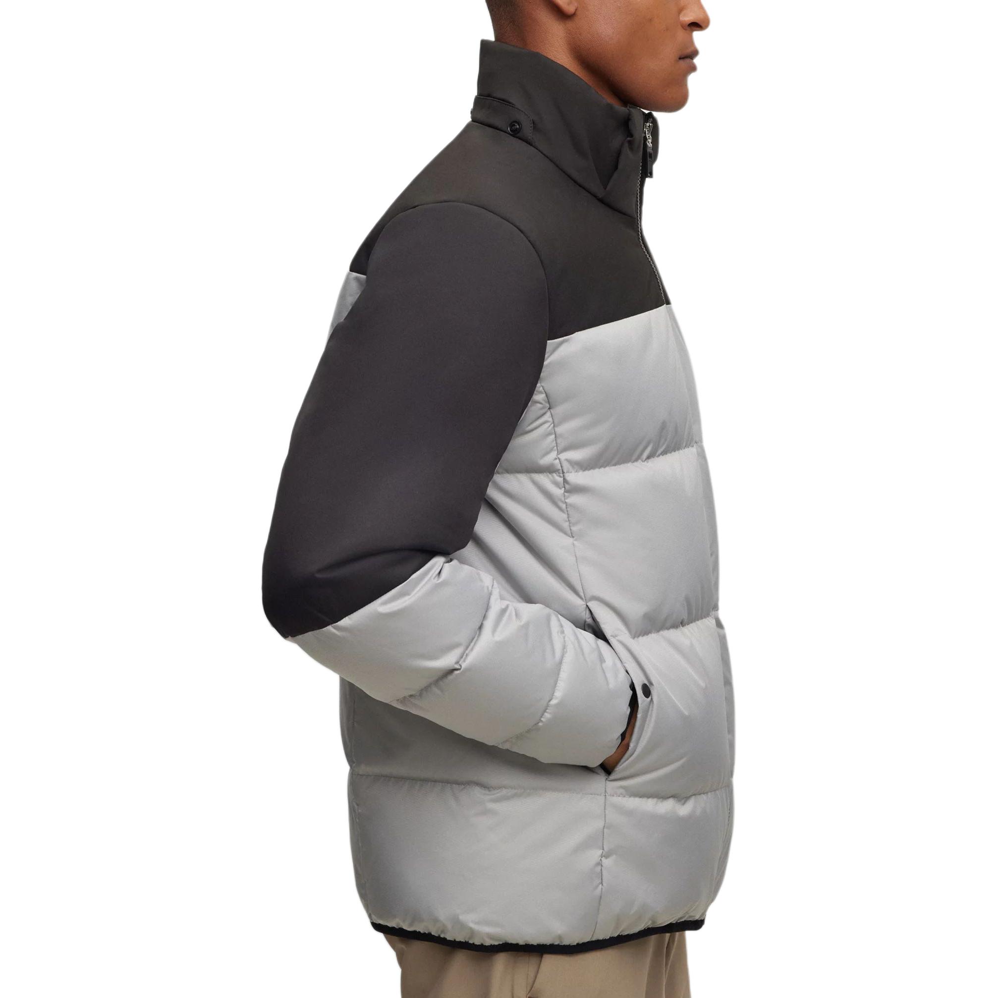 Shop HUGO BOSS Jaket Down Tahan Air Regular-Fit dengan Logo - Kelabu. 50497558-063