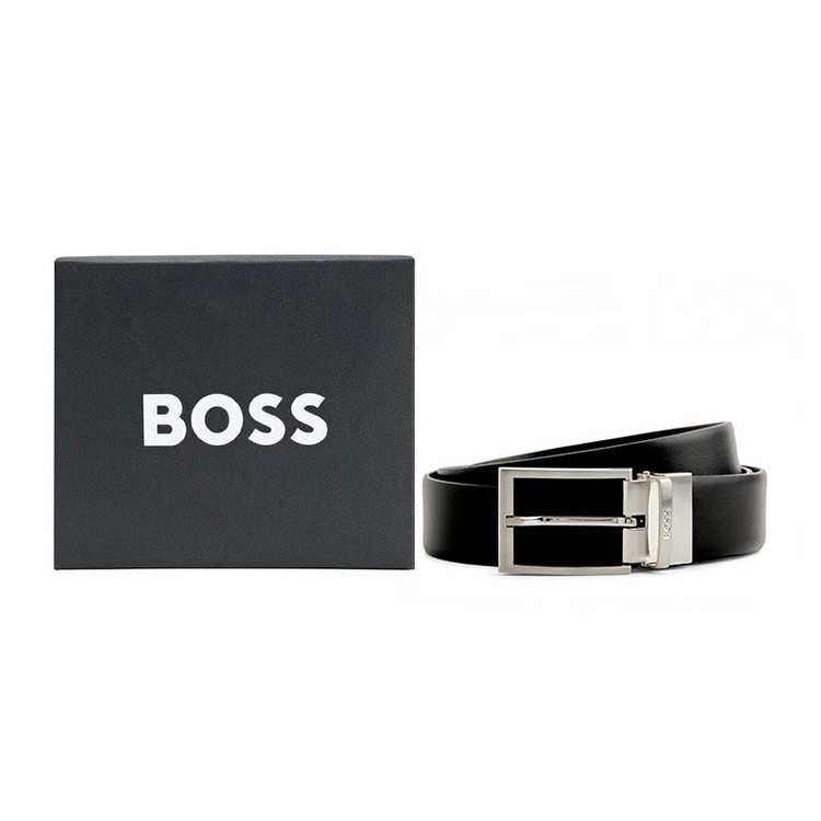 Order HUGO BOSS  Reversible Italian Leather Belt with Classic Logo Buckle. 50471845-002