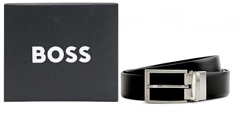 HUGO BOSS Reversible Italian Leather Belt with Classic Logo Buckle. 50471845-002 Order HUGO BOSS Reversible Italian Leather Belt with Classic Logo Buckle. 50471845-002