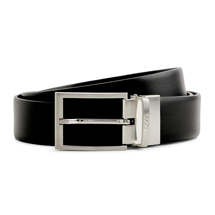 Lookbook HUGO BOSS  Reversible Italian Leather Belt with Classic Logo Buckle. 50471845-002