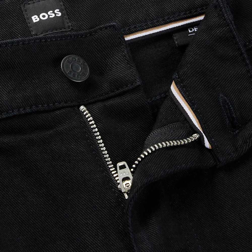 Sizing HUGO BOSS 修身低腰黑色牛仔褲 拉鍊設計 50520837-003