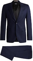 HUGO BOSS Slim-Fit Micro-Patterned Virgin Wool Suit - Dark Blue 50518120-404 HUGO BOSS Slim-Fit Micro-Patterned Virgin Wool Suit - Dark Blue 50518120-404