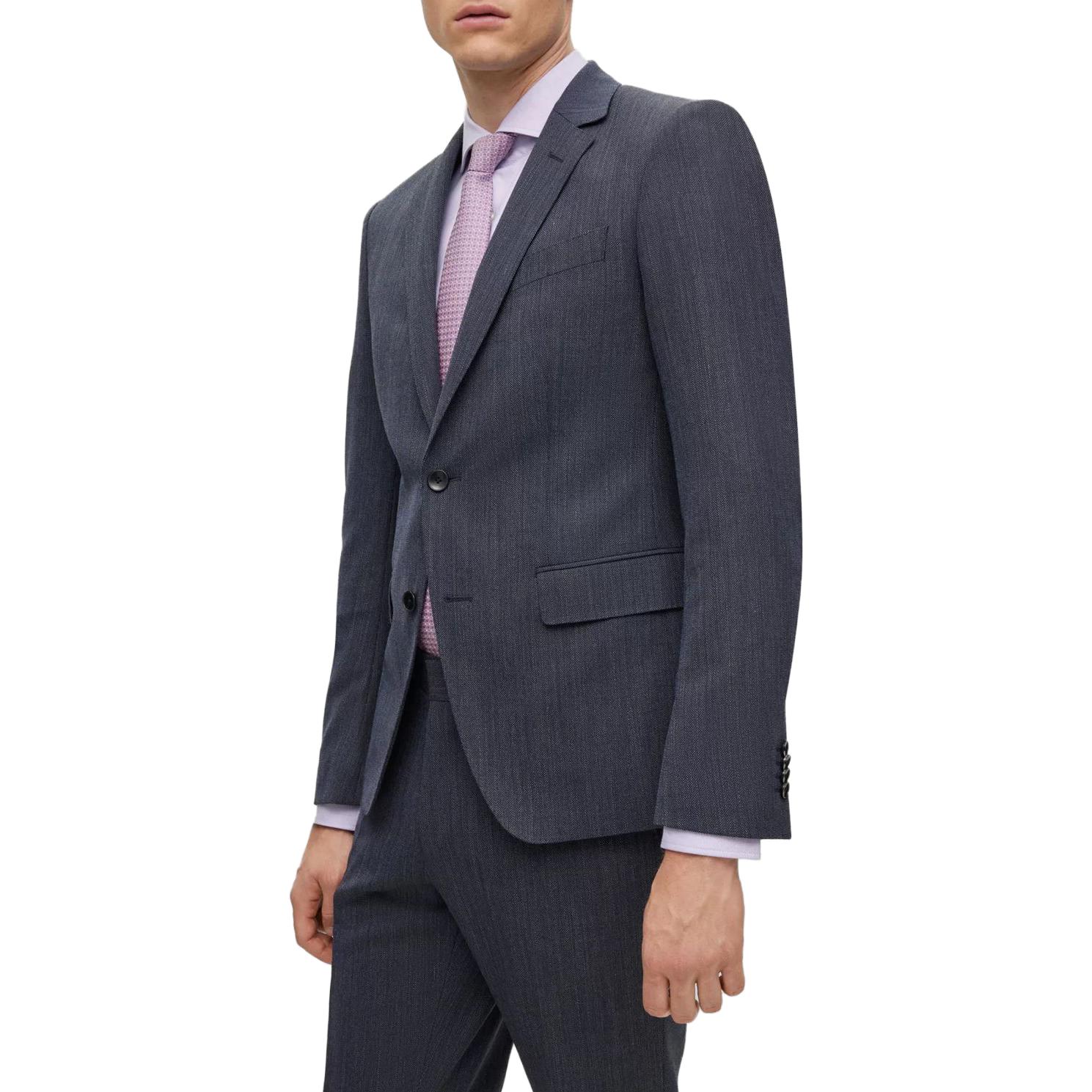 Lookbook HUGO BOSS 修身版深藍色單排扣西裝套裝 50497203-404