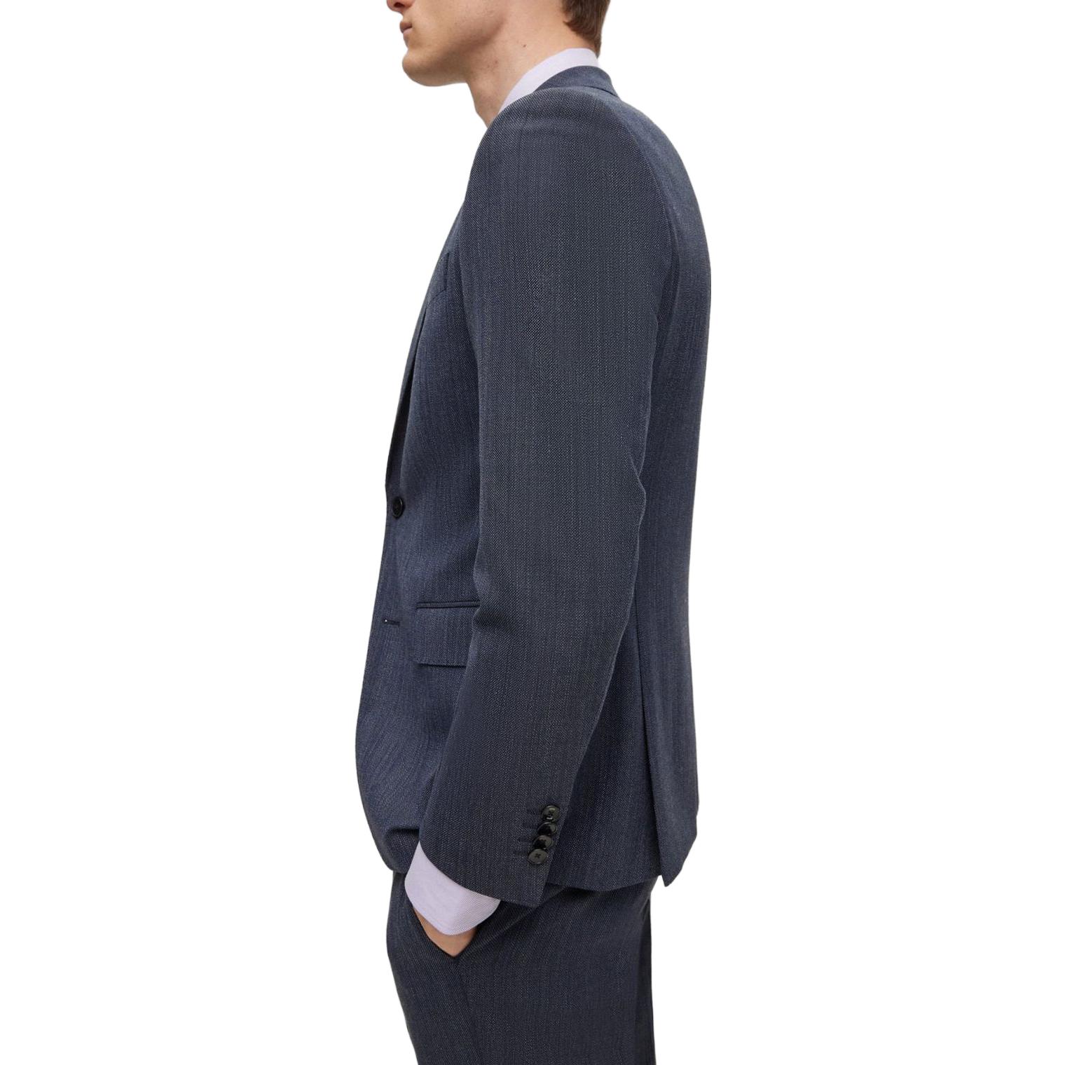 Shop HUGO BOSS 修身版深藍色單排扣西裝套裝 50497203-404