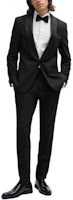Lookbook HUGO BOSS Slim-Fit Stretch Twill Evening Suit Black 1-Button Design. 50507120-001