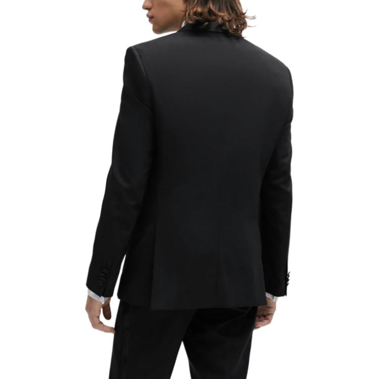 Purchase ヒューゴボス スリムフィット ストレッチツイル イブニングスーツ ブラック 1ボタンデザイン 50507120-001