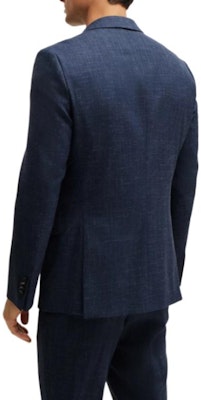 HUGO BOSS 修身版純羊毛亞麻西裝外套 深藍色西裝上衣 50521645-412 Purchase HUGO BOSS 修身版純羊毛亞麻西裝外套 深藍色西裝上衣 50521645-412