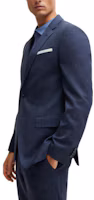 Details for HUGO BOSS 修身版純羊毛亞麻西裝外套 深藍色西裝上衣 50521645-412