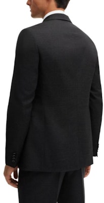 ヒューゴボス スリムフィット バージンウールスーツ ブラック マイクロパターン 50518120-001 Purchase ヒューゴボス スリムフィット バージンウールスーツ ブラック マイクロパターン 50518120-001