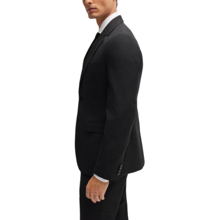 Details for ヒューゴボス スリムフィット バージンウールスーツ ブラック マイクロパターン 50518120-001