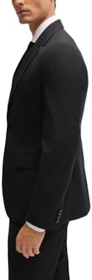 ヒューゴボス スリムフィット バージンウールスーツ ブラック マイクロパターン 50518120-001 Details for ヒューゴボス スリムフィット バージンウールスーツ ブラック マイクロパターン 50518120-001