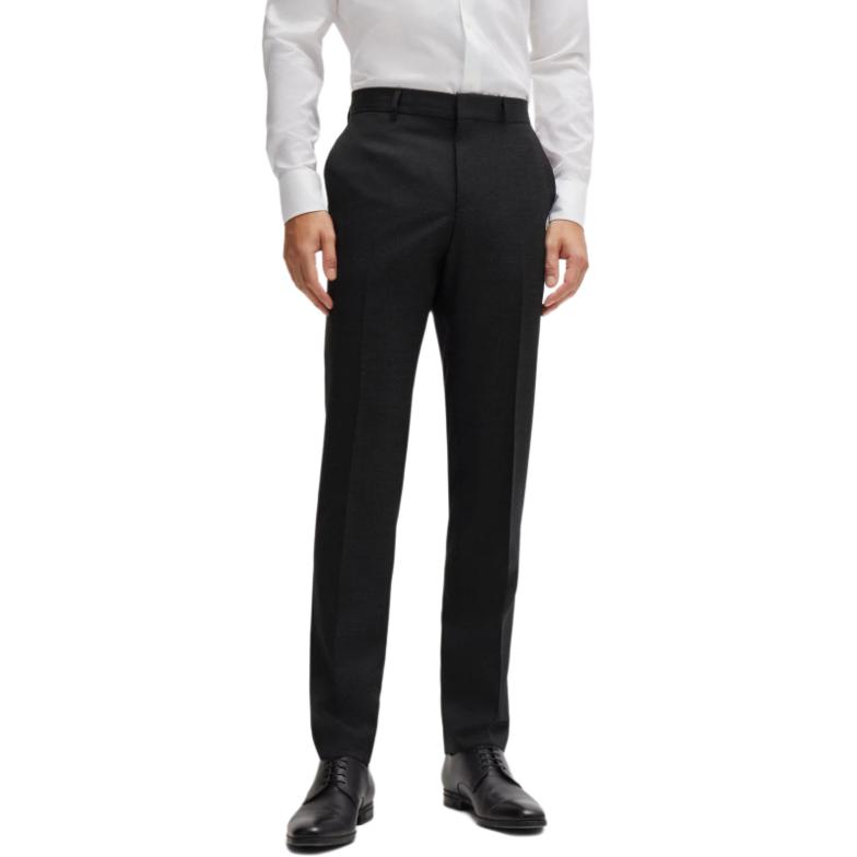 Sizing ヒューゴボス スリムフィット バージンウールスーツ ブラック マイクロパターン 50518120-001