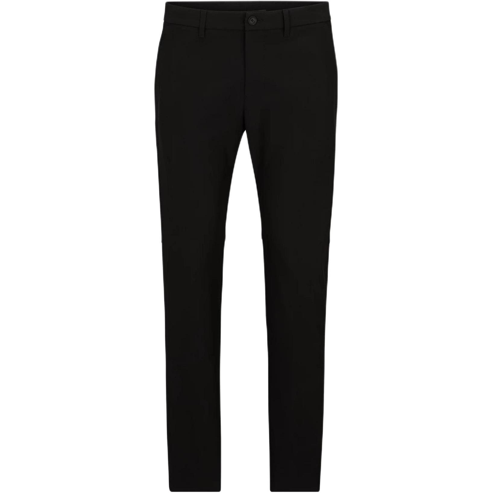 HUGO BOSS  Slim Fit Black Casual Pants with Solid Letter Print. 50495497-001
