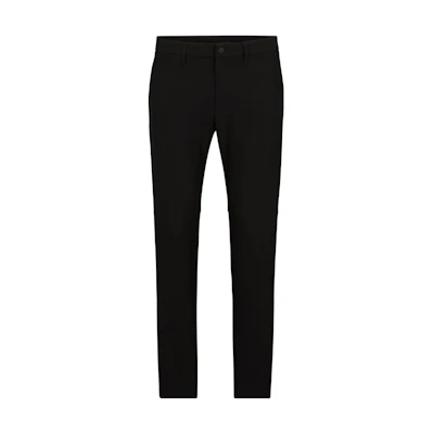 HUGO BOSS Slim Fit Black Casual Pants with Solid Letter Print. 50495497-001