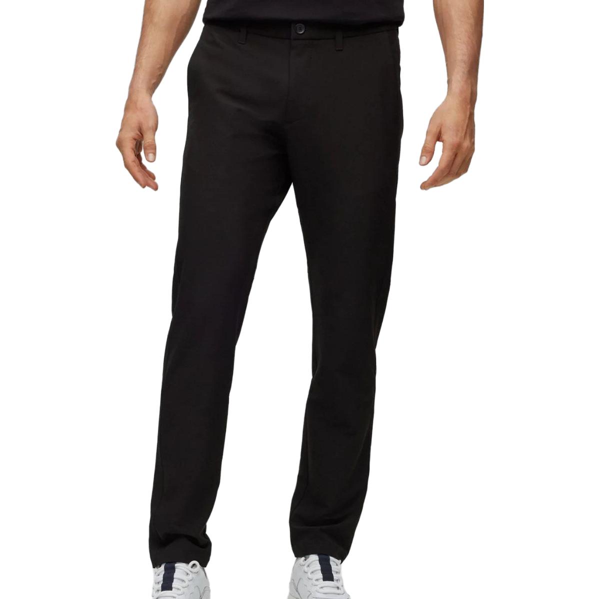 Lookbook HUGO BOSS  Slim Fit Black Casual Pants with Solid Letter Print. 50495497-001