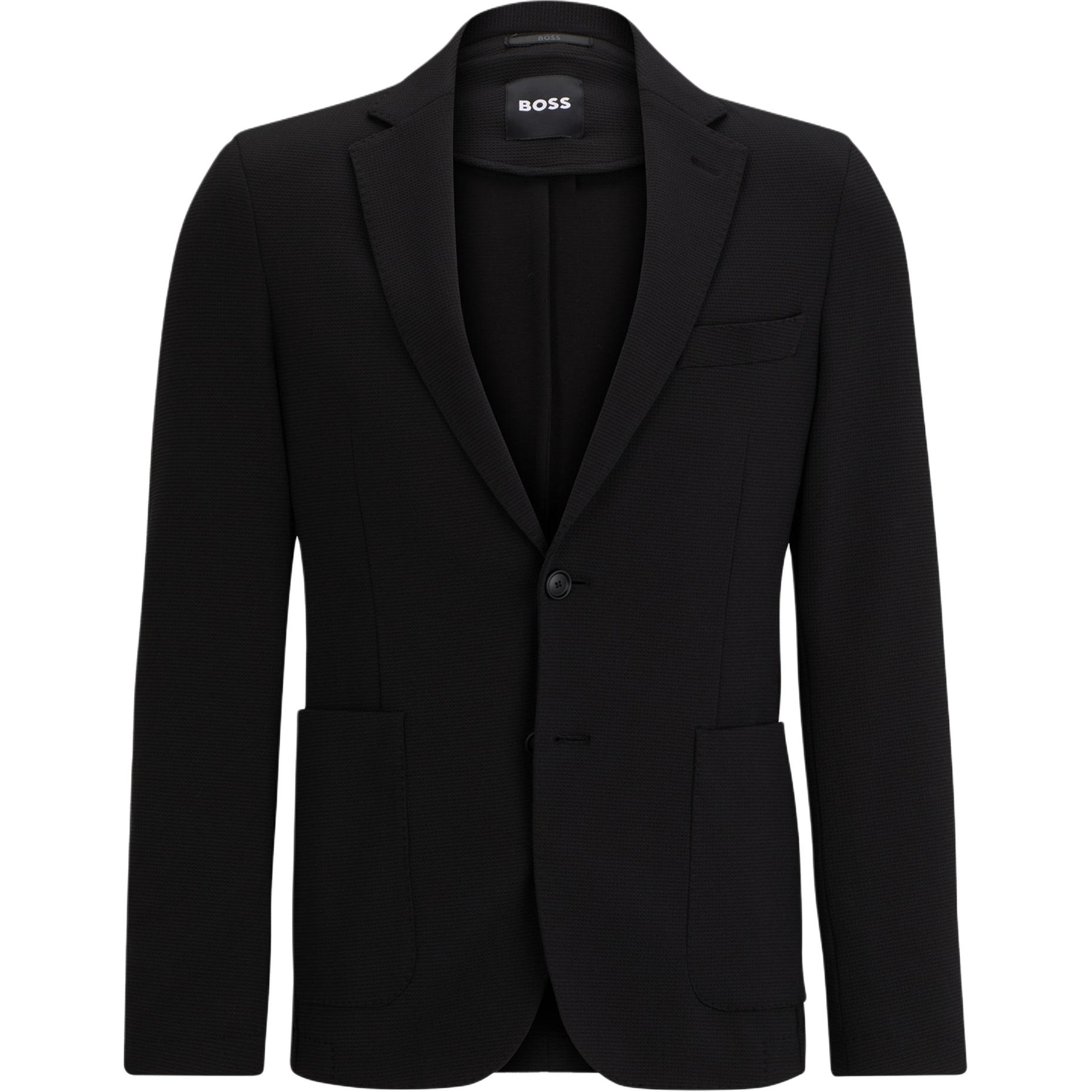 HUGO BOSS  Slim Fit Black Single-Breasted Long Sleeve Blazer 50509553-001