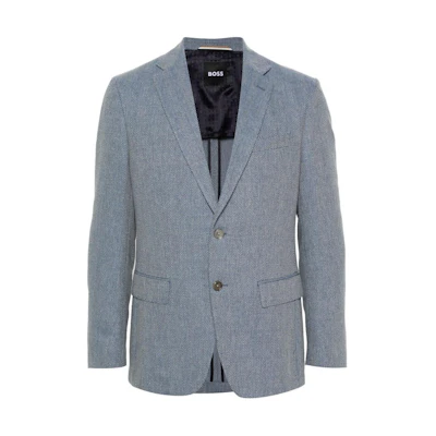 HUGO BOSS Slim Fit Herringbone Blazer Pink Blue - SS24 Collection 50509504-479