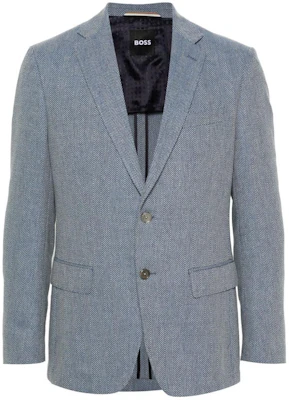 HUGO BOSS 修身人字紋西裝外套 粉藍 - SS24 系列 50509504-479 Order HUGO BOSS 修身人字紋西裝外套 粉藍 - SS24 系列 50509504-479