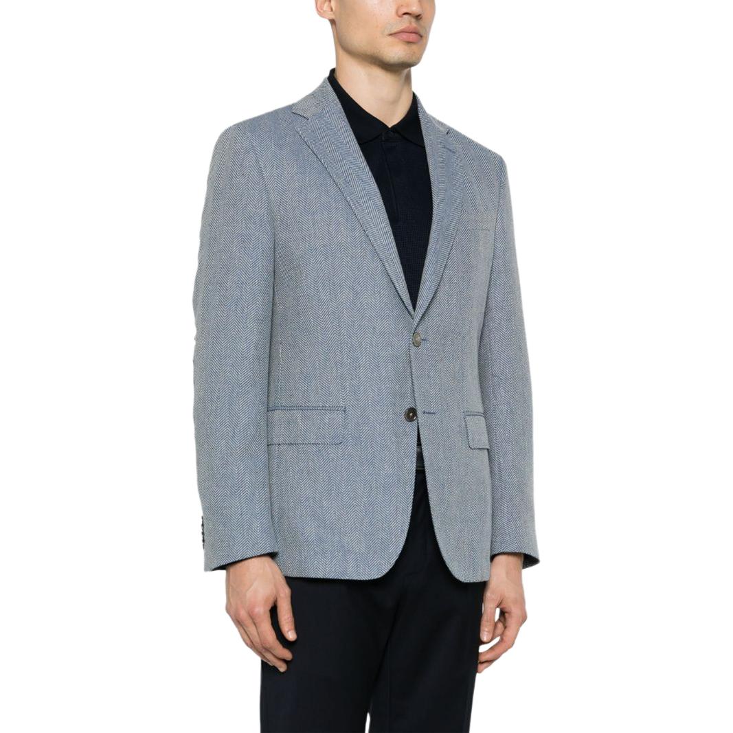 HUGO BOSS  Slim Fit Herringbone Blazer Pink Blue - SS24 Collection 50509504-479 圖 5
