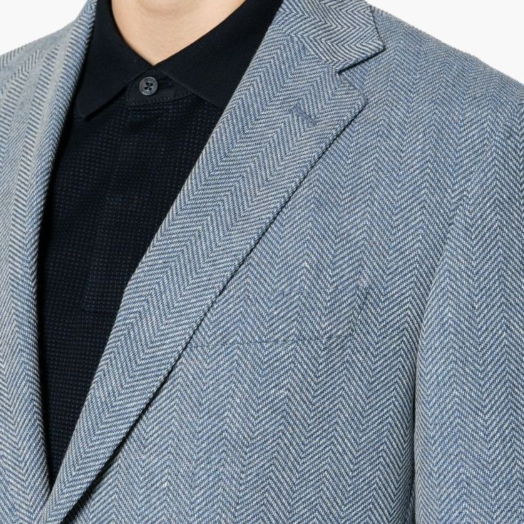 HUGO BOSS  Slim Fit Herringbone Blazer Pink Blue - SS24 Collection 50509504-479 圖 6